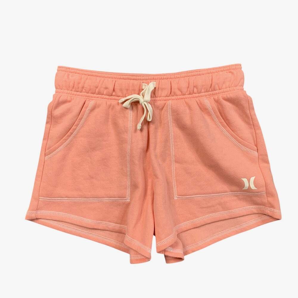 Hurley Shorts Womens XS Extra Small Peach Cotton Blend Drawstring Pockets Sweat